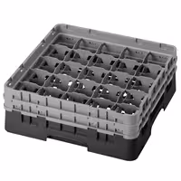 CAMBRO | CAMRACK® - Casier à verres 1/1 - 25 compartiments - avec 2 rallonges - 500x500mm - Noir