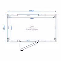 Külmkamber - 2100x1200 mm - 3,70 m³ - 3 klaasseinaga