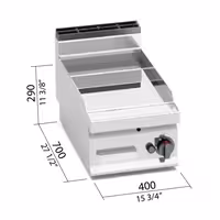 Plită de gătit pe gaz – 6,9 kW – netedă – cu finisaj lucios