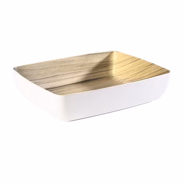 (6 adet) Gastronorm Küvet GN 1/2 - Melamin - FRIDA - 4L - 325x265mm - Derinlik:75mm - Beyaz/Bej