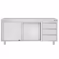 خزانة قاعدية ستانلس ستيل KOPENHAGEN ECO - 2000x600mm - وحدة أدراج 3 يمين