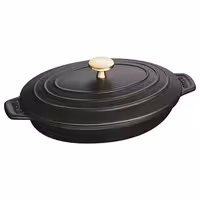 STAUB | Oval Cast Iron Casserole with Lid – 230 mm - Black - Induction, Grill & Oven