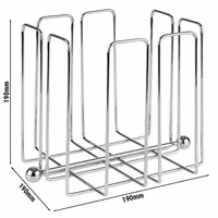(6 adet) Peçetelik - WIRE - Metal - yaklaşık 150 kokteyl peçetesi - 190x190x190mm - ağırlık çubuğu dahil