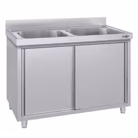 Sudoper s ormarićem ECO - inox - 1000 x 700 mm - sa 2 korita - korita sredina