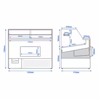 Serve Over Counter - 1330x910mm - double glazing - black front - capacity 169 litres