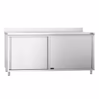 خزانة قاعدية ستانلس ستيل KOPENHAGEN PREMIUM - 1800x800mm - مع أبواب منزلقة - مع حاجز خلفي