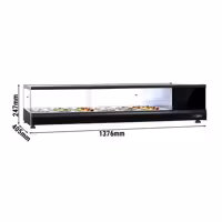 Witryna chłodnicza do tapas PREMIUM – 1376 x 405 x 247 mm – 6x GN 1/3 – od +4 do +8 °C – czarna