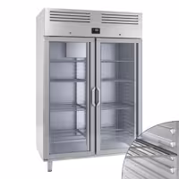 Szafa mroźnicza ze stali nierdzewnej PREMIUM PLUS – GN 2/1 – 1240 litrów – z 2 szklanymi drzwiami
