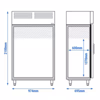 Nerezová chladicí skříň PREMIUM PLUS - GN 1/1 745 L - Se 2 skleněnými dveřmi