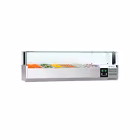 Nadstawka chłodnicza do na dodatki PREMIUM - 1500x395mm - 5x GN 1/3 + 1x GN 1/2 - z oświetleniem LED