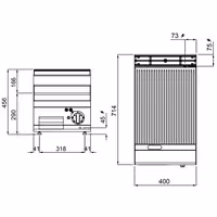 Elektrická grilovací deska - 4,8 kW - Drážkovaná