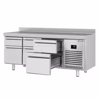 Commercial Counter Fridge PREMIUM PLUS - 1960x700mm - with 6 drawers [1/3] - with upstand - capacity 465 litres