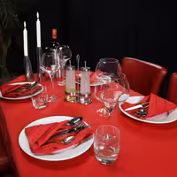 (3 pcs) Damask Square Tablecloth Vienna - 80x80cm - Fiery Red