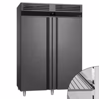 Szafa chłodnicza PREMIUM – stal nierdzewna – GN 2/1 – 1400 L – z 2 drzwiami – antracytowa