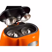 Commercial Electric Citrus Juicer - 570W - 14.5kg - with press arm, interchangeable cones, dishwasher-safe parts - Orange (Double)