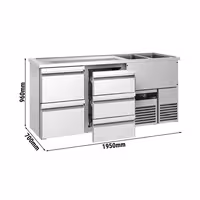Direct Draw Beer Dispenser / Kegerator PREMIUM - 1950x700mm - 5 Drawers