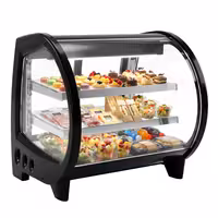 Countertop display fridge - 188L - 718mm - Double glazing - square - with 2 shelves - rear sliding glass doors