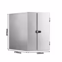 Chambre froide en inox - 1200 x 2100 mm - 3,7 m³