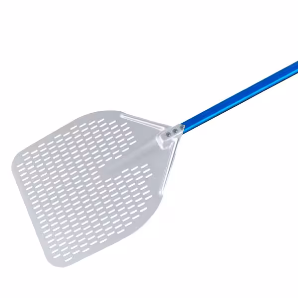 Lopata za pizzu - AZZURRA - anodizirani aluminij - 330x330 mm - perforirana - drška aluminijska