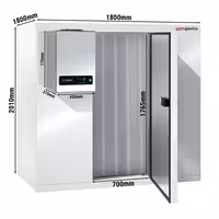 Zamrzivačka komora - 1800x1800 mm - 4,30 m³ - uklj. zamrzivački agregat i PVC lamele - -20/-10 °C