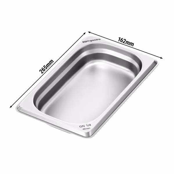 (6 szt.) Pojemnik GN 1/4 – stal nierdzewna – wysokość: 40 mm