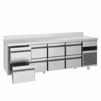Rashladni pult PREMIUM - 2330x700 mm - 632 l - Ventilirano hlađenje - s 8 ladica - Podignuti rub