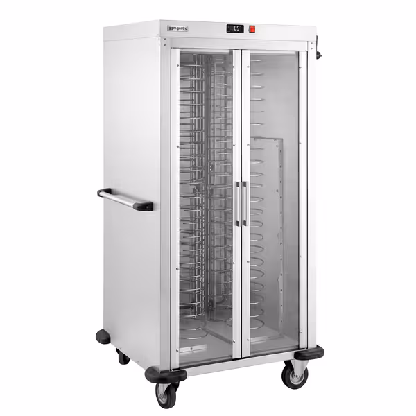 Tabak arabası - ısıtmalı - 1,6 kW - 88 tabak kapasiteli - 2 cam kapılı