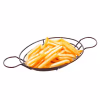 (5 pcs) Table & Buffet Basket - SNACKHOLDER - Stainless Steel - Oval - 280x200mm - with Dip Cups