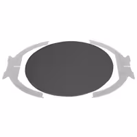 Açık Büfe Teşhir Standı OCTOPUS - Paslanmaz Çelik gövde, Pleksi Cam disk - Siyah disk - dairesel - Ø 707mm - 700x700x320mm