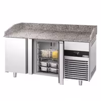Commercial Pizza Prep Counter - Granite Top PREMIUM - 1550x800mm - with 2 doors