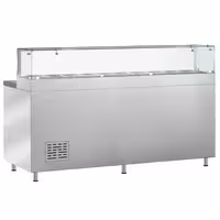 Pult za pripremu salate PREMIUM - 2020 mm - 3 vrata - s ravnom staklenom nadogradnjom za 10x GN 1/3 i 1 polica