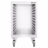 Inox kolica za poslužavnike - za 18 poslužavnika 530x370 mm - kotači Ø 125 mm (2 s kočnicom)