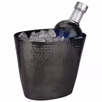 Posuda za hlađenje vina/pjenušca - Aluminij - 2,1 l - Crna, čekićana tekstura