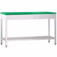 Roostevabast terasest töölaud PREMIUM - 1500x600 mm - alumise riiuliga & tugevdatud tööpinnaga