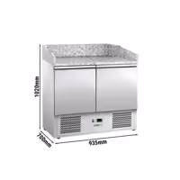 Commercial Pizza Prep Counter - Granite Top ECO - 935x700mm - with 2 doors