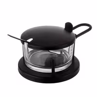 (6 tk) Parmesani stend CLASSIC - 180 ml - lusikaga - must - matt