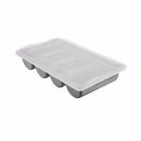 Kutija za pribor za jelo - s 4 odjeljaka - s poklopcem - 537x301 mm - Visina: 120 mm - polipropilen - siva