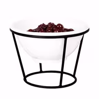Etagere / Buffet Stand - Powder-coated stainless steel - Black - round - incl. 1 Melamine bowl - with 1 shelf - suitable for small round bowls