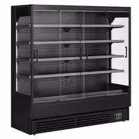 Commercial multideck display fridge - 1940mm - 893L - with 4 sliding glass doors & 4 shelves - Black