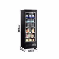Commercial multideck display fridge - 630mm - 443L - with 1 hinged glass door & 5 shelves - Black