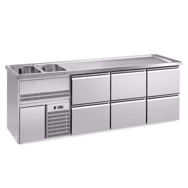 Pivski šank PREMIUM PLUS - 2500x700 mm - 6 Ladice