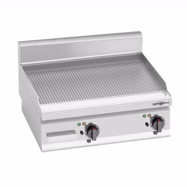 Chapa elétrica - 8,0 kW - Ranhurada - Superfície de cozedura: 596x430mm
