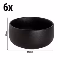 (6 adet) Tatlı / Salata Kasesi - Porselen - Universe - 450ml - yuvarlak - Ø110mm - Derinlik:55mm - Siyah