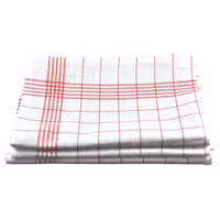 (10 unid) Panos de cozinha em Linho e algodão - lavável a 95°C - 50x70cm - Vermelho aos quadrados