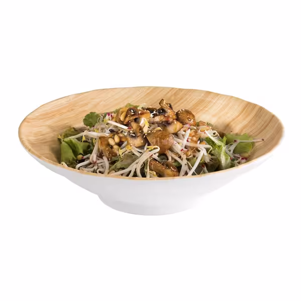(6 adet) Kase - BAMBOO - Melamin - 2L - yuvarlak - Ø305mm - Derinlik:85mm - Beyaz/Bej