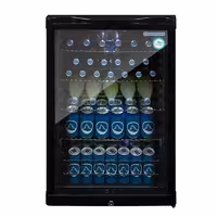 GASTRO-COOL | Barski hladnjak - 540 mm - 130 litara - Sa 1 staklenim krilnim vratima - Crna boja