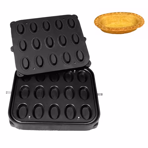 Tartelet Makinesi TMPIC İçin Plakalar - Kalıp: 15x Oval - 79x52mm