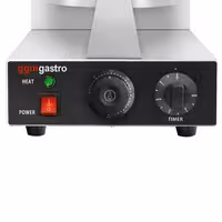 Commercial Waffle Maker - Single - Manual - 1.3kW - Shape: Hearts - Ø 180mm - plates with Teflon coating