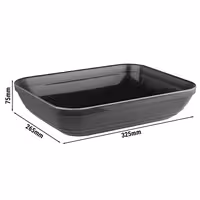 (6 adet) Gastronorm Küvet GN 1/2 - Melamin - EMMA - 3,5L - köşeli - 325x265mm - Derinlik:75mm - Gri