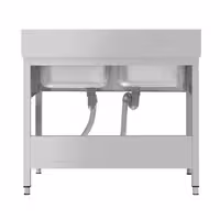 Sudoper ECO - 1200x700 mm - s donjom policom - s 2 koritima - korita sredina - inox
